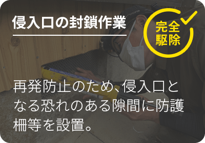 侵入口の封鎖作業