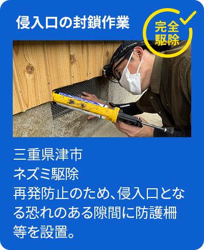 侵入口の封鎖作業